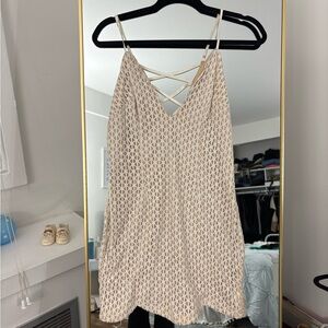 Chic Cream Geometric Mini Dress